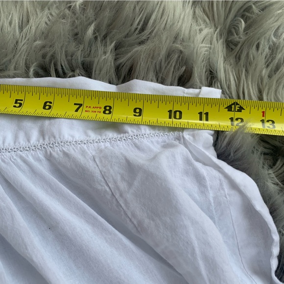 Sundance Tensift White Blouse Women M Cotton Boho Rolled Sleeve Front Button - Picture 5 of 8